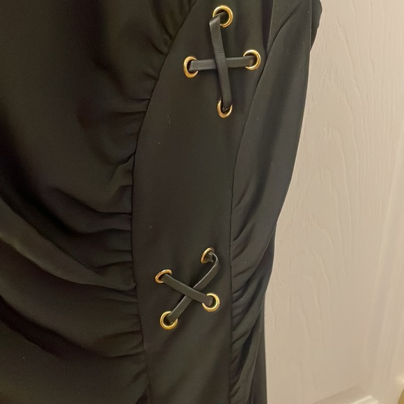 Thalia Sodi Black Dress With Ties Up Side - Picture 7 of 7